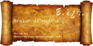 Breier Árpád névjegykártya