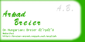 arpad breier business card